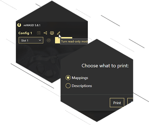 Print Descriptions from your config, use Read-only mode, and minor improvements